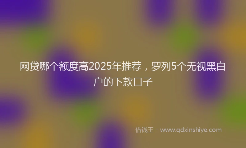 网贷哪个额度高2025年推荐，罗列5个无视黑白户的下款口子