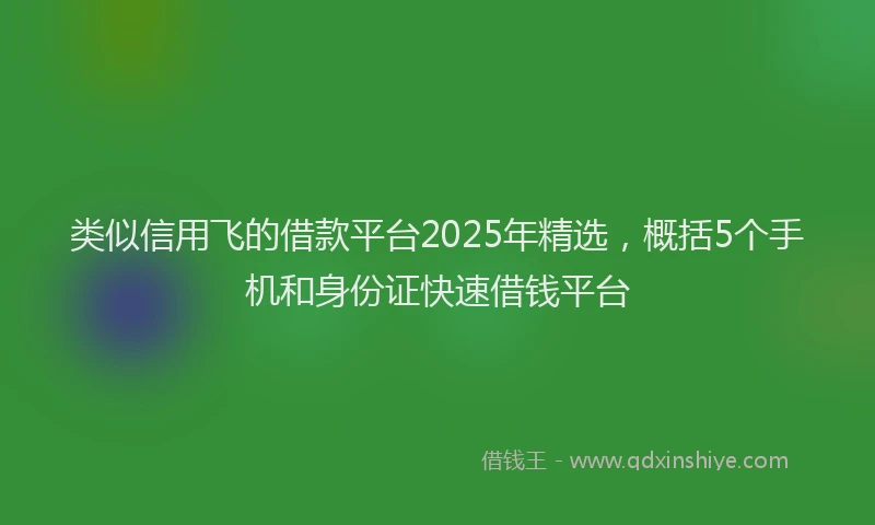 类似信用飞的借款平台2025年精选，概括5个手机和身份证快速借钱平台