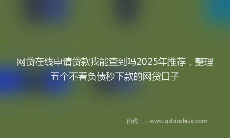 网贷在线申请贷款我能查到吗2025年推荐，整理五个不看负债秒下款的网贷口子