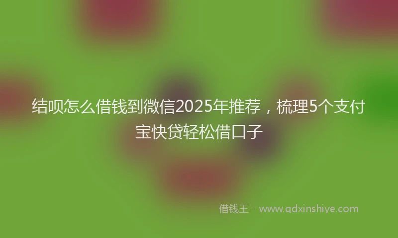 结呗怎么借钱到微信2025年推荐，梳理5个支付宝快贷轻松借口子