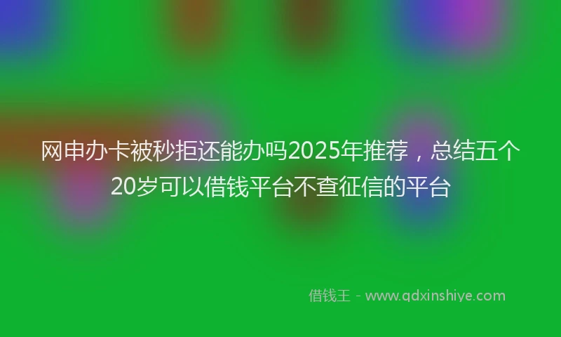网申办卡被秒拒还能办吗2025年推荐，总结五个20岁可以借钱平台不查征信的平台