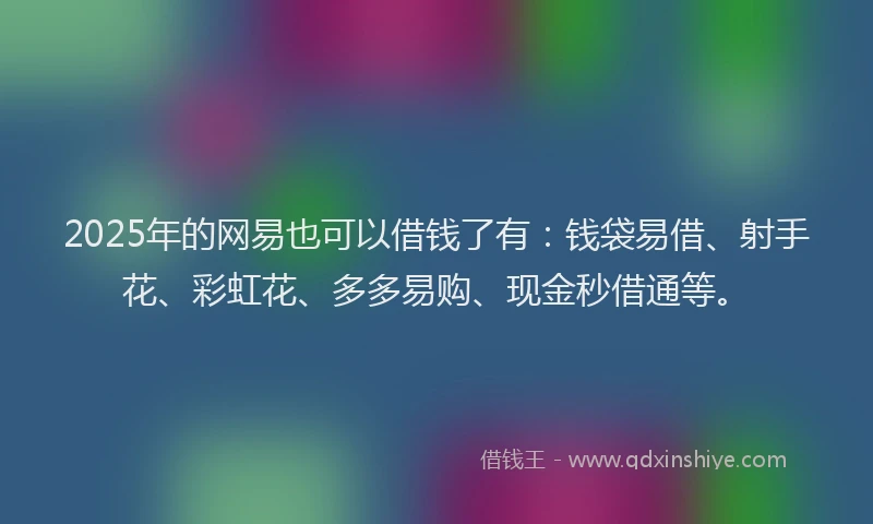 2025年的网易也可以借钱了有：钱袋易借、射手花、彩虹花、多多易购、现金秒借通等。
