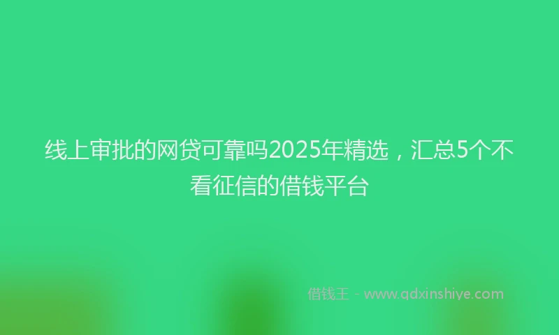 线上审批的网贷可靠吗2025年精选，汇总5个不看征信的借钱平台