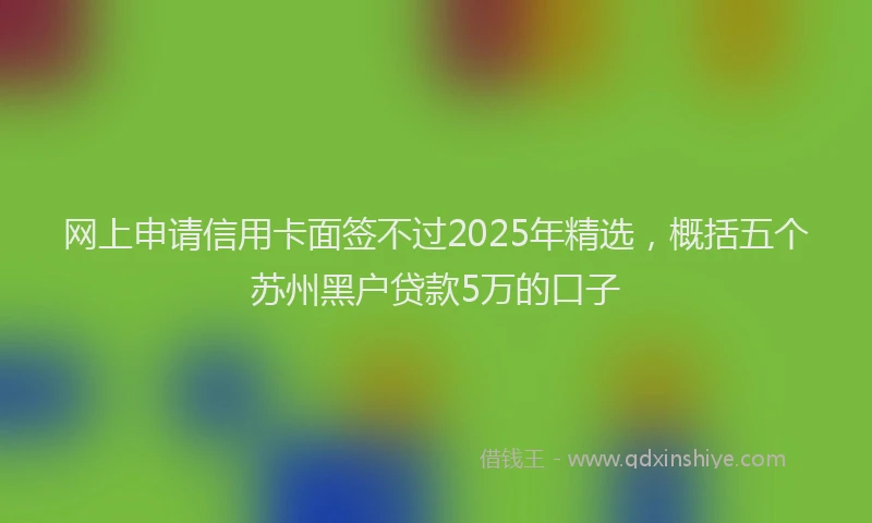 网上申请信用卡面签不过2025年精选，概括五个苏州黑户贷款5万的口子