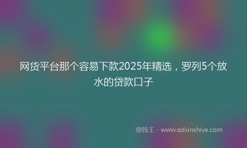 网货平台那个容易下款2025年精选，罗列5个放水的贷款口子