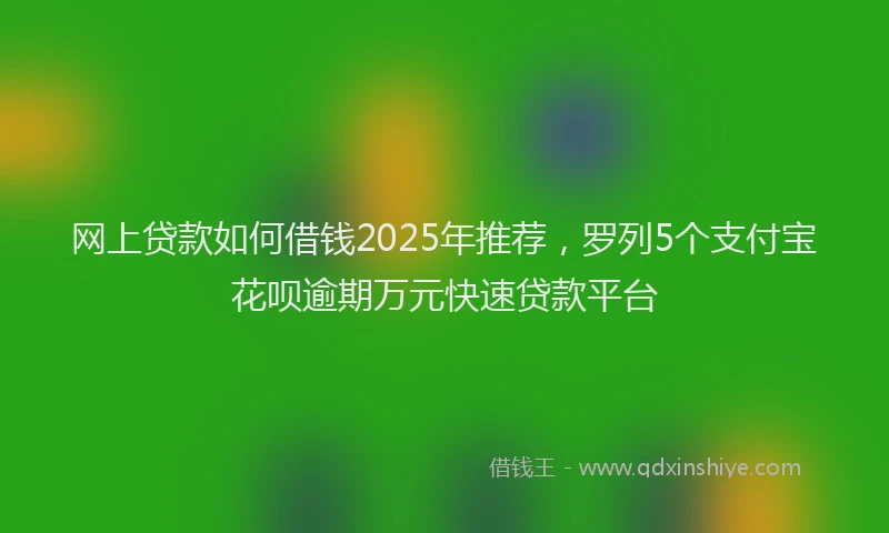 网上贷款如何借钱2025年推荐，罗列5个支付宝花呗逾期万元快速贷款平台