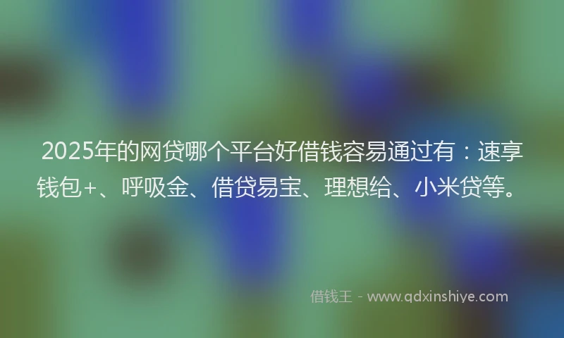 2025年的网贷哪个平台好借钱容易通过有：速享钱包+、呼吸金、借贷易宝、理想给、小米贷等。