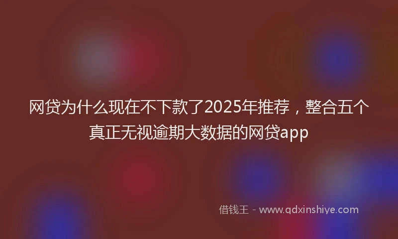 网贷为什么现在不下款了2025年推荐，整合五个真正无视逾期大数据的网贷app
