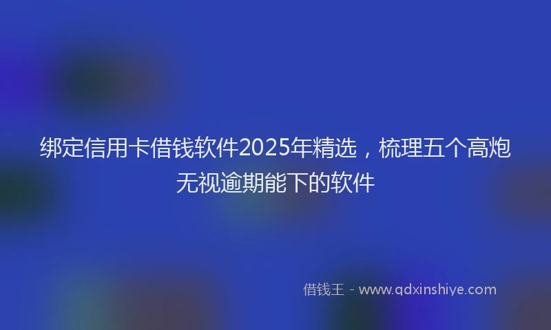 绑定信用卡借钱软件2025年精选，梳理五个高炮无视逾期能下的软件