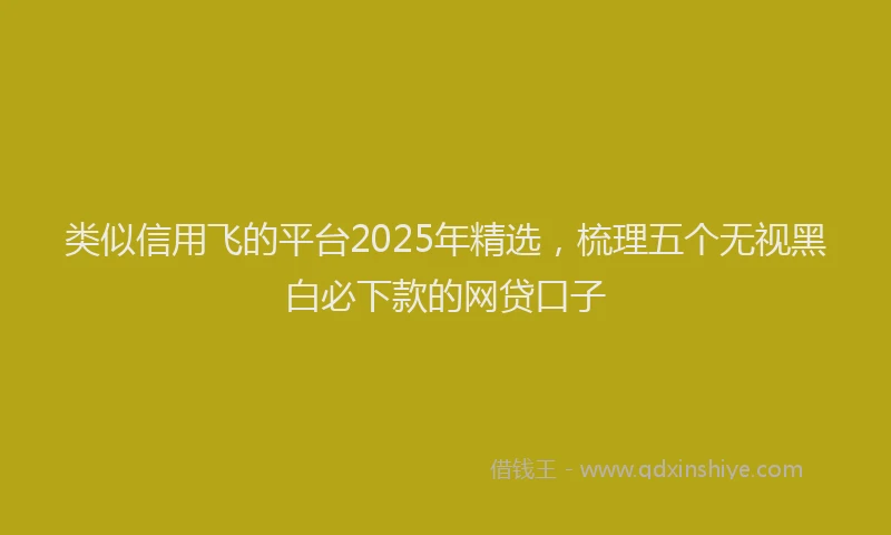 类似信用飞的平台2025年精选，梳理五个无视黑白必下款的网贷口子