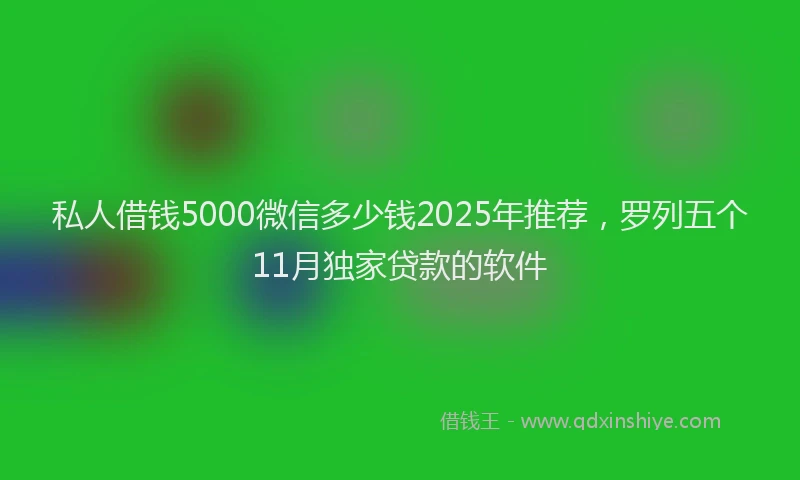 私人借钱5000微信多少钱2025年推荐，罗列五个11月独家贷款的软件
