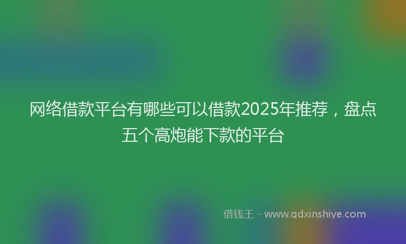 网络借款平台有哪些可以借款2025年推荐，盘点五个高炮能下款的平台
