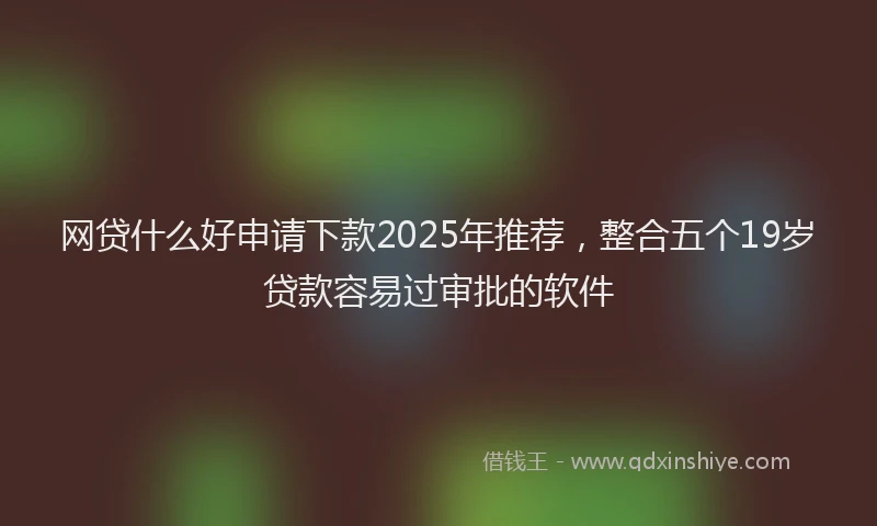 网贷什么好申请下款2025年推荐，整合五个19岁贷款容易过审批的软件