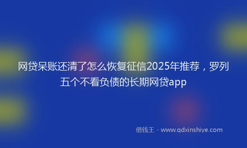 网贷呆账还清了怎么恢复征信2025年推荐，罗列五个不看负债的长期网贷app