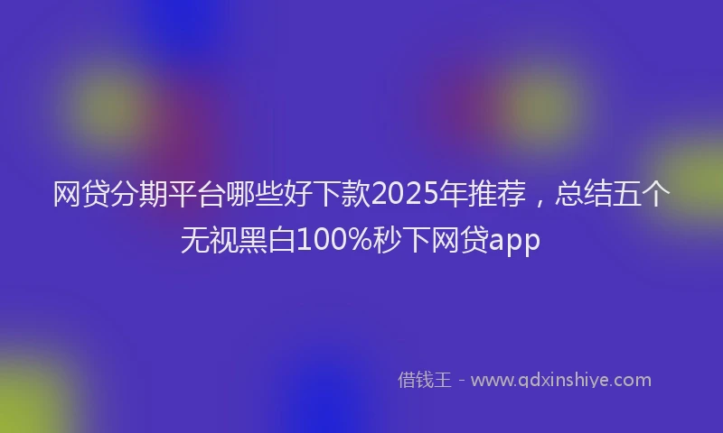 网贷分期平台哪些好下款2025年推荐，总结五个无视黑白100%秒下网贷app