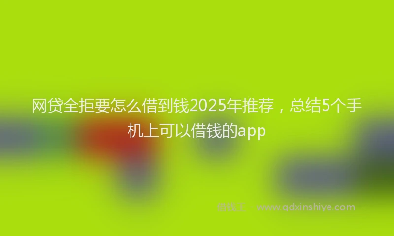 网贷全拒要怎么借到钱2025年推荐，总结5个手机上可以借钱的app