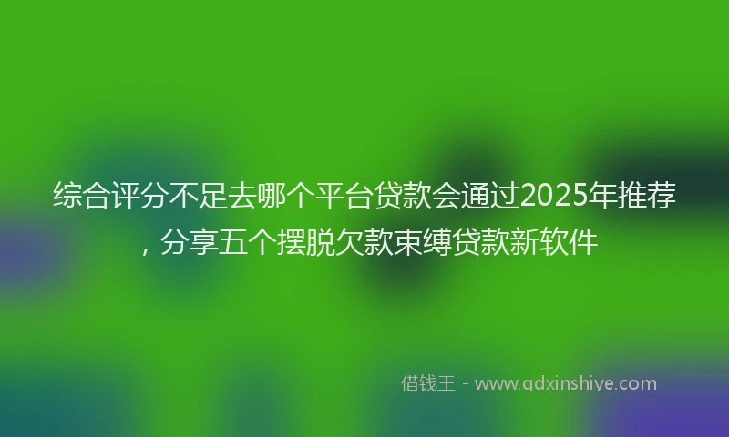 综合评分不足去哪个平台贷款会通过2025年推荐，分享五个摆脱欠款束缚贷款新软件