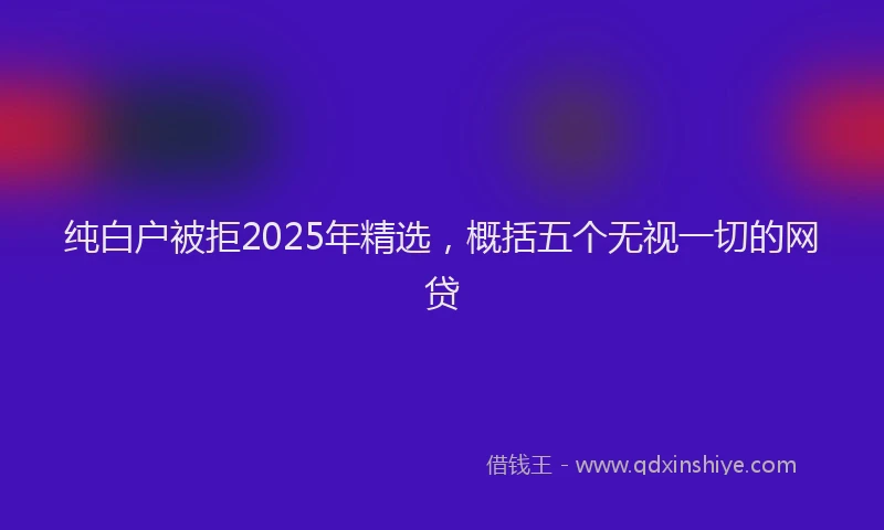 纯白户被拒2025年精选，概括五个无视一切的网贷