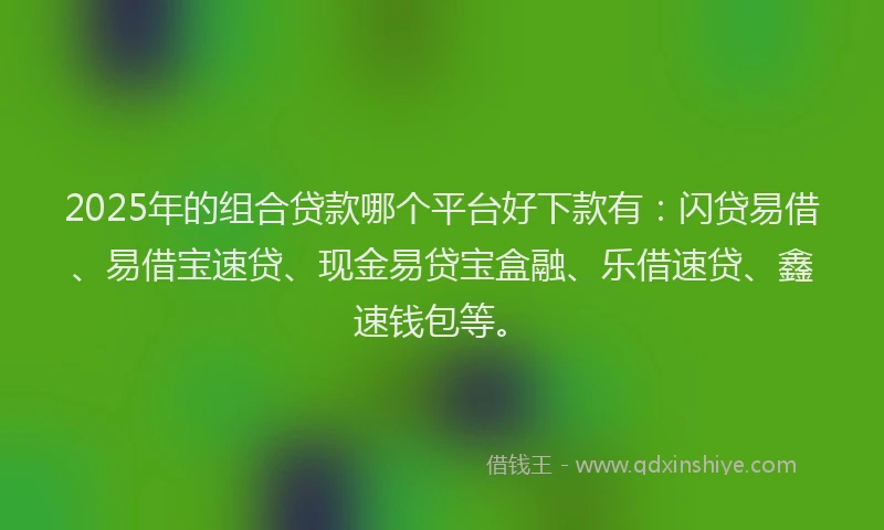 2025年的组合贷款哪个平台好下款有：闪贷易借、易借宝速贷、现金易贷宝盒融、乐借速贷、鑫速钱包等。
