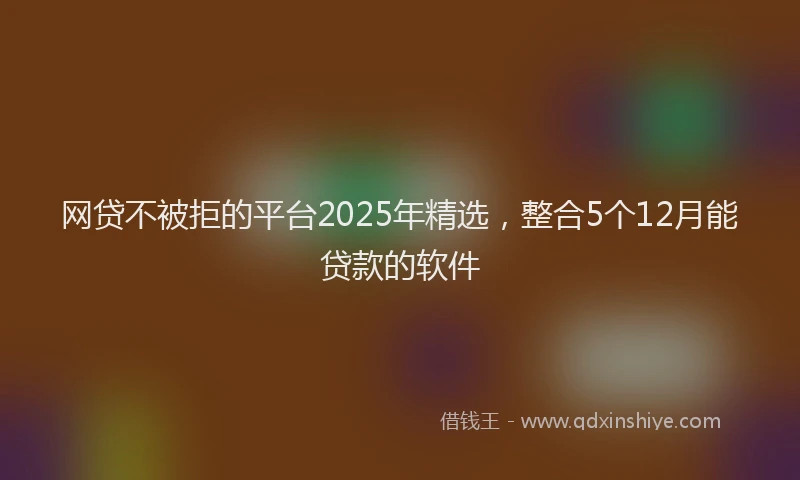 网贷不被拒的平台2025年精选，整合5个12月能贷款的软件