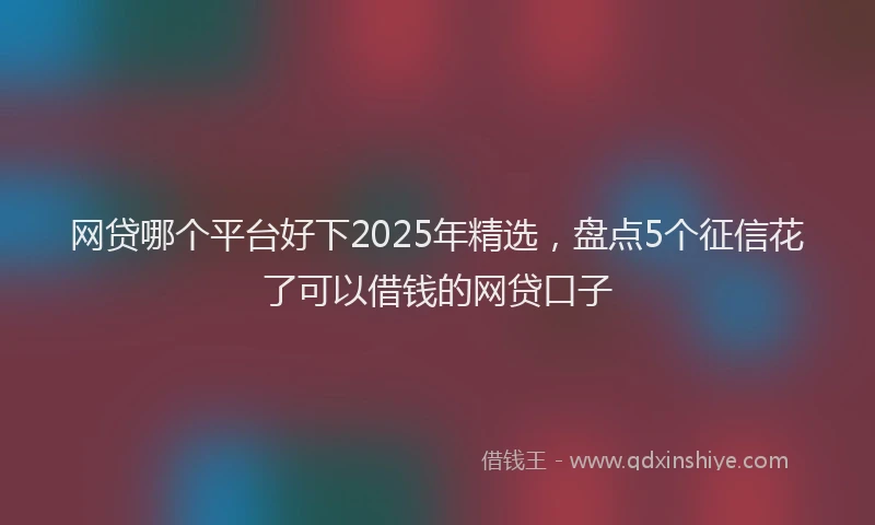 网贷哪个平台好下2025年精选，盘点5个征信花了可以借钱的网贷口子