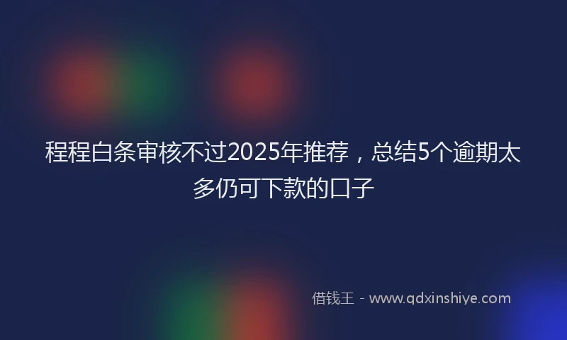 程程白条审核不过2025年推荐，总结5个逾期太多仍可下款的口子