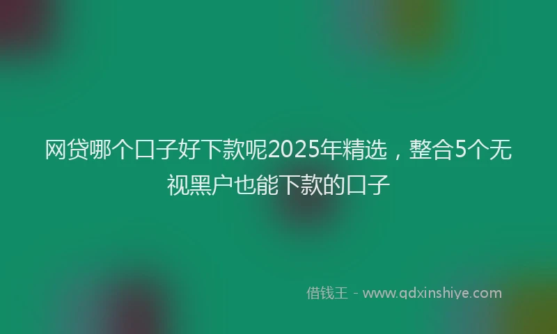 网贷哪个口子好下款呢2025年精选，整合5个无视黑户也能下款的口子