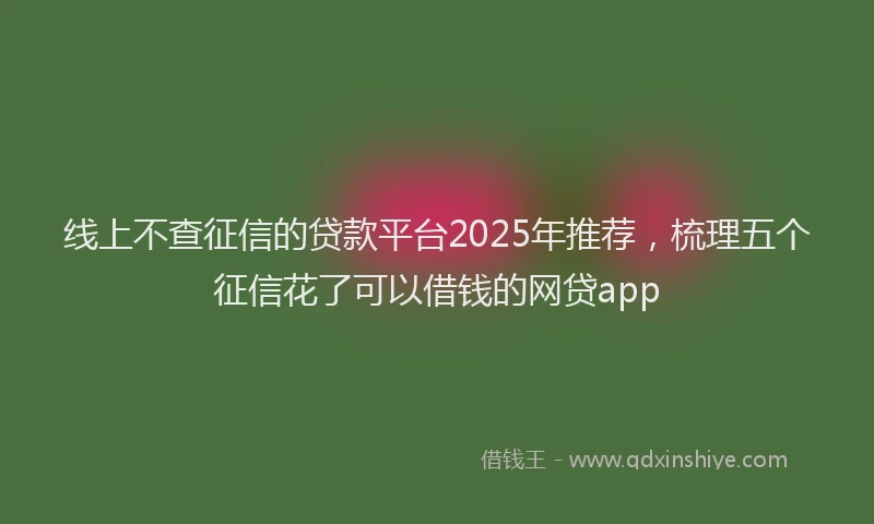 线上不查征信的贷款平台2025年推荐，梳理五个征信花了可以借钱的网贷app