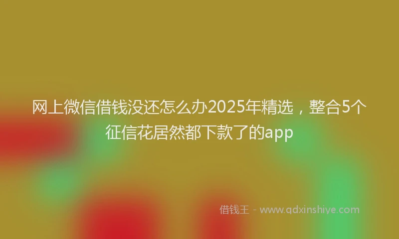网上微信借钱没还怎么办2025年精选，整合5个征信花居然都下款了的app