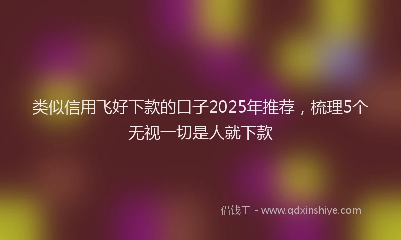 类似信用飞好下款的口子2025年推荐，梳理5个无视一切是人就下款