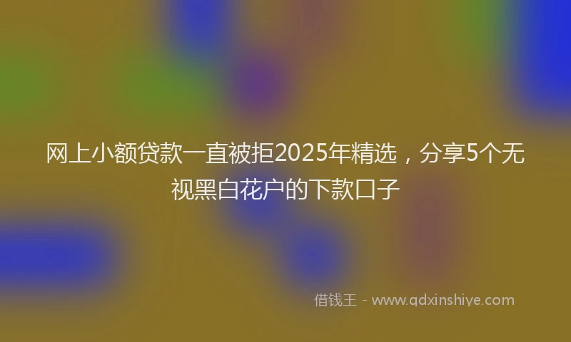 网上小额贷款一直被拒2025年精选，分享5个无视黑白花户的下款口子