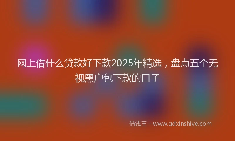 网上借什么贷款好下款2025年精选，盘点五个无视黑户包下款的口子