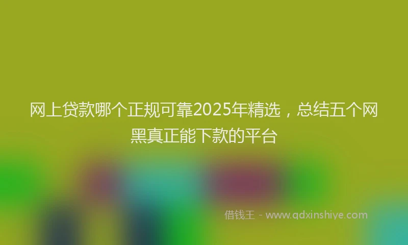 网上贷款哪个正规可靠2025年精选，总结五个网黑真正能下款的平台