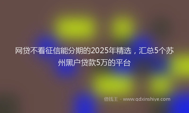 网贷不看征信能分期的2025年精选，汇总5个苏州黑户贷款5万的平台