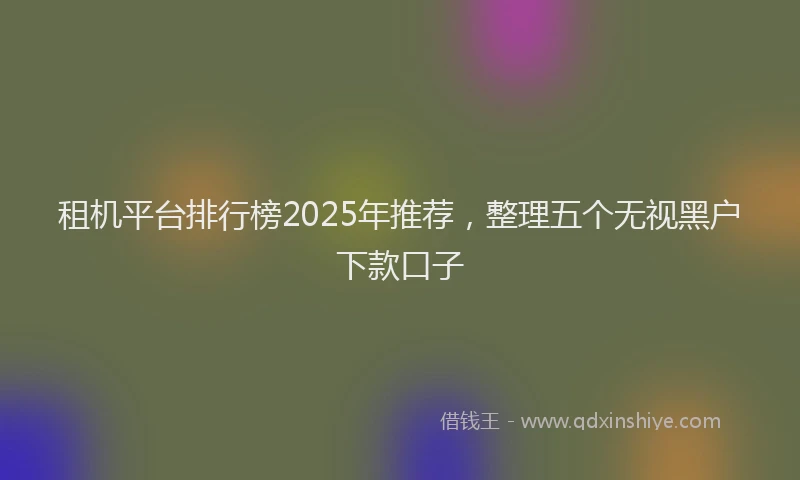 租机平台排行榜2025年推荐，整理五个无视黑户下款口子