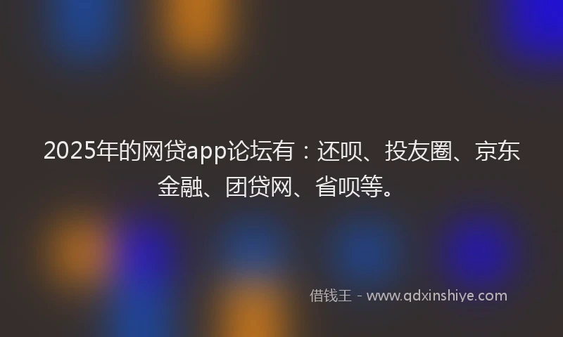 2025年的网贷app论坛有：还呗、投友圈、京东金融、团贷网、省呗等。