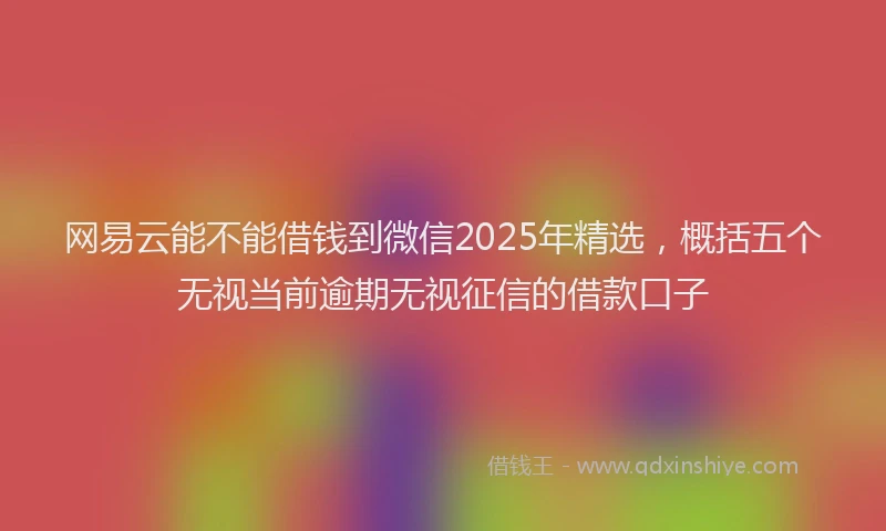 网易云能不能借钱到微信2025年精选，概括五个无视当前逾期无视征信的借款口子