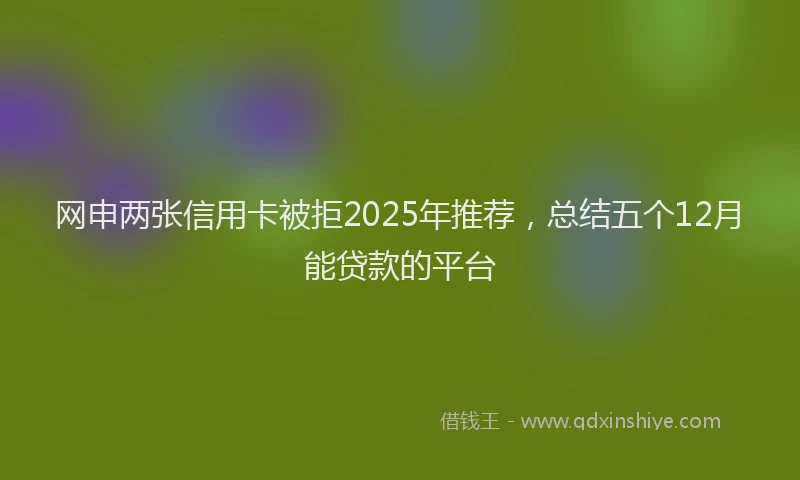 网申两张信用卡被拒2025年推荐，总结五个12月能贷款的平台