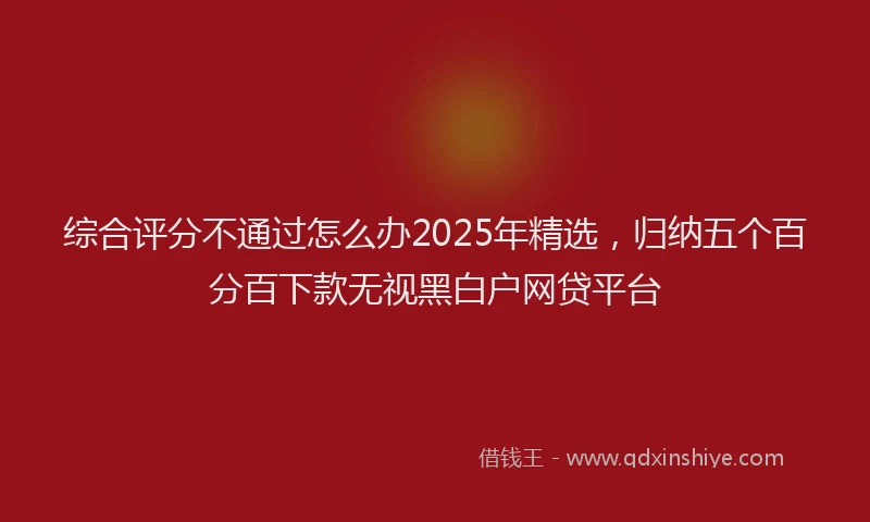 综合评分不通过怎么办2025年精选，归纳五个百分百下款无视黑白户网贷平台