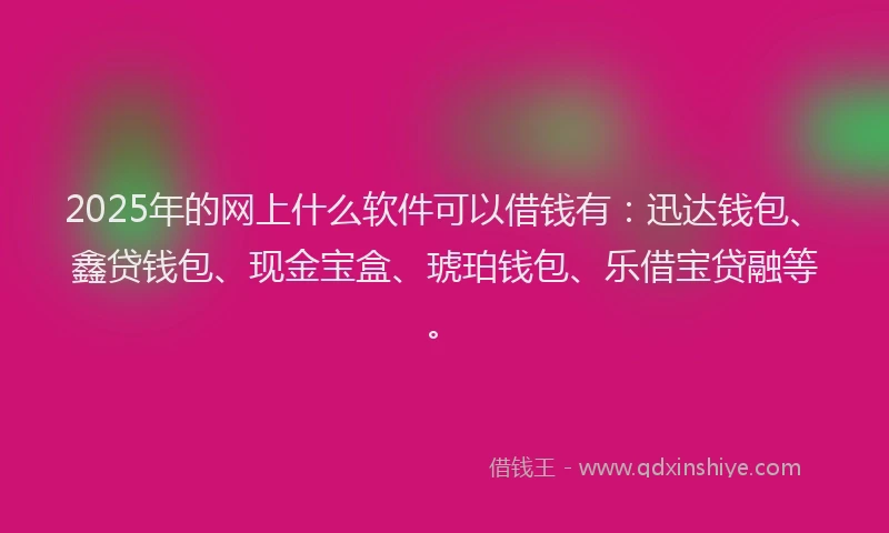 2025年的网上什么软件可以借钱有：迅达钱包、鑫贷钱包、现金宝盒、琥珀钱包、乐借宝贷融等。
