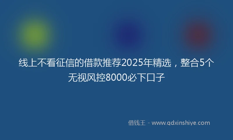 线上不看征信的借款推荐2025年精选，整合5个无视风控8000必下口子