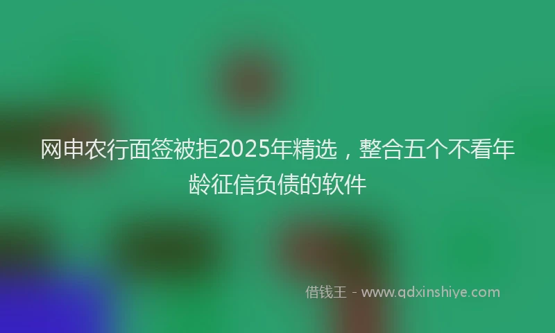 网申农行面签被拒2025年精选，整合五个不看年龄征信负债的软件