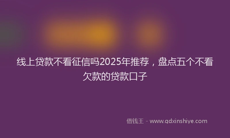 线上贷款不看征信吗2025年推荐，盘点五个不看欠款的贷款口子