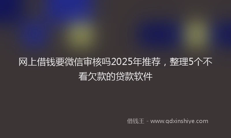 网上借钱要微信审核吗2025年推荐，整理5个不看欠款的贷款软件