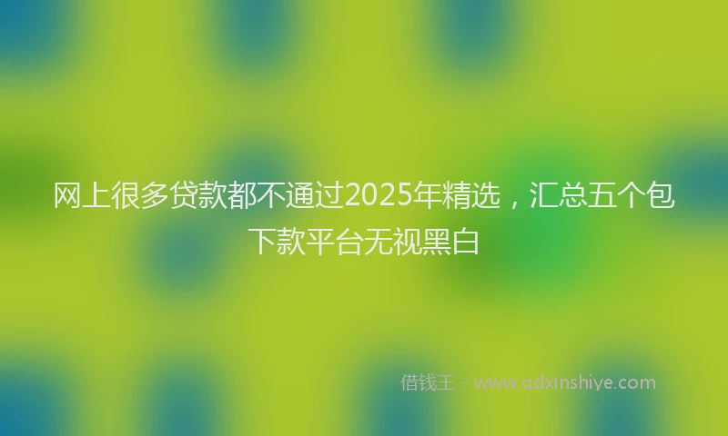 网上很多贷款都不通过2025年精选，汇总五个包下款平台无视黑白