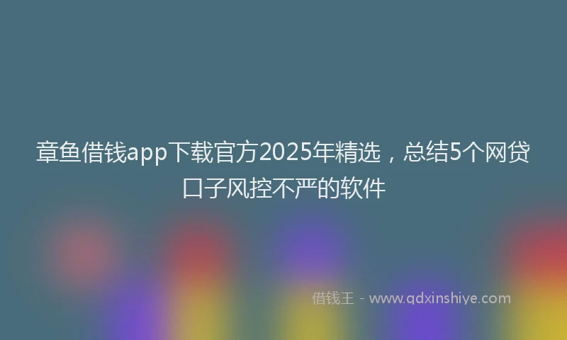 章鱼借钱app下载官方2025年精选，总结5个网贷口子风控不严的软件
