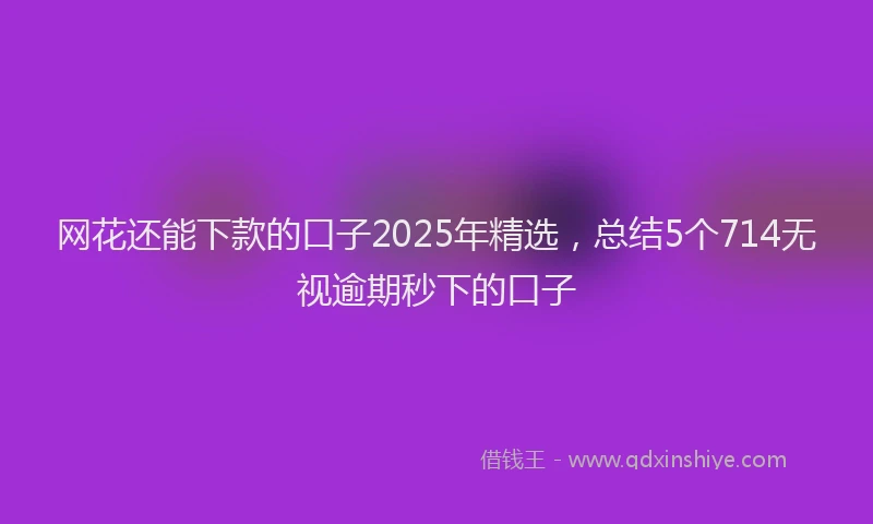 网花还能下款的口子2025年精选，总结5个714无视逾期秒下的口子