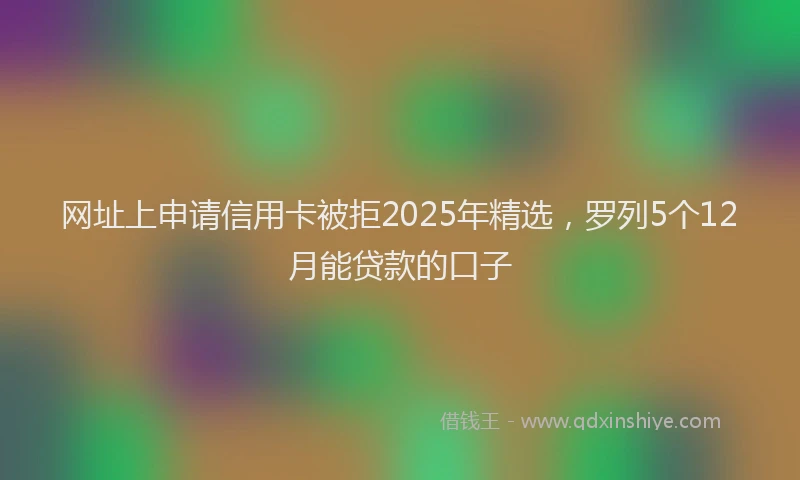 网址上申请信用卡被拒2025年精选，罗列5个12月能贷款的口子