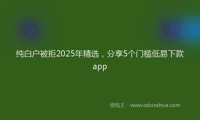 纯白户被拒2025年精选，分享5个门槛低易下款app