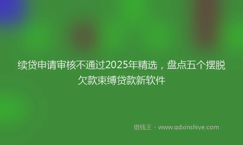 续贷申请审核不通过2025年精选，盘点五个摆脱欠款束缚贷款新软件